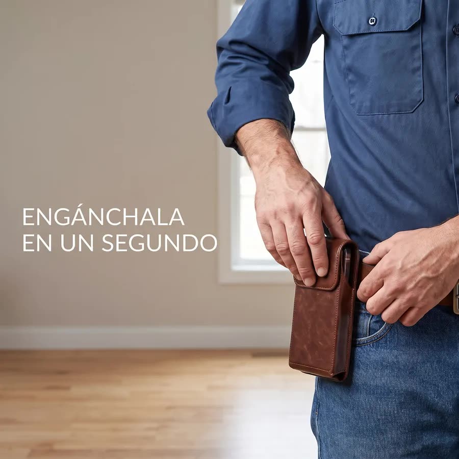 Engánchala al cinturón en un segundo